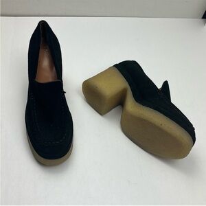 Marc Fisher LTD Woman Lina Heeled Platform Loafer Black Slip On 9.5M‎ 9.5 Medium